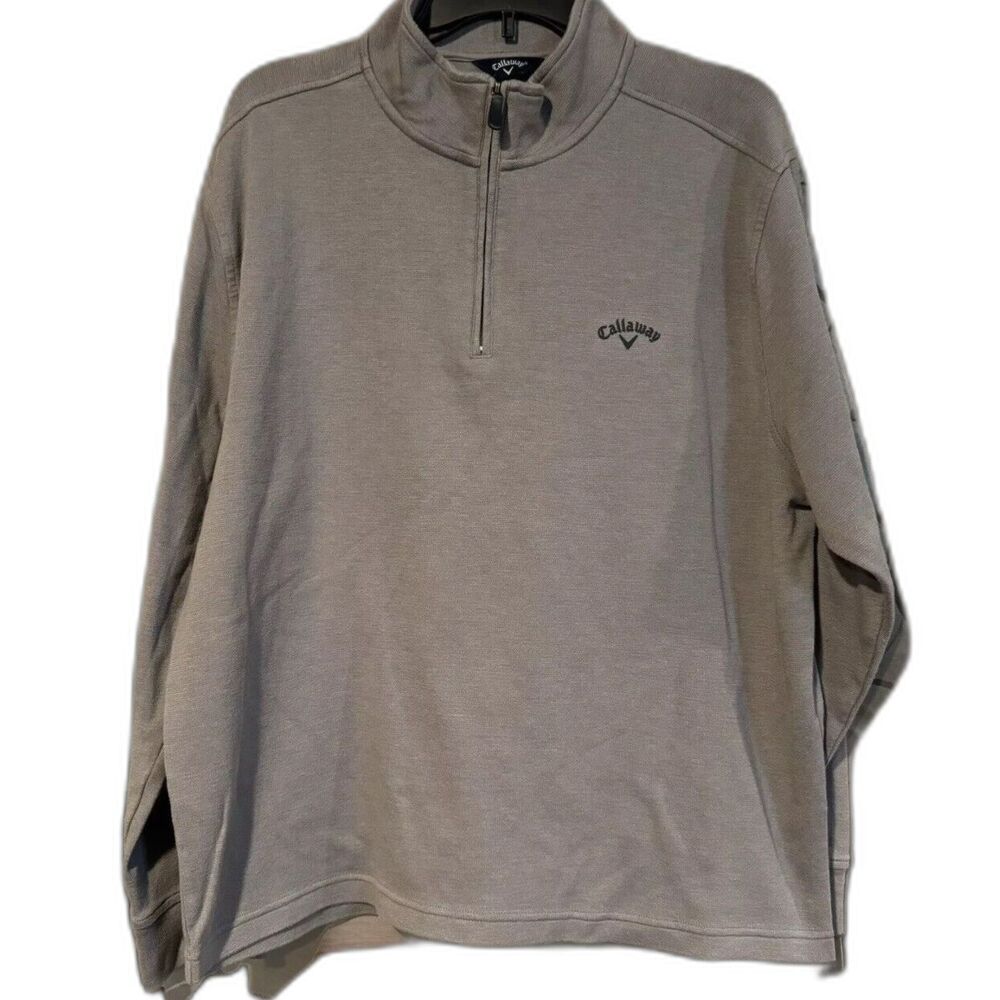Callaway Golf 1/4 Zip Pullover Mens XL Gray Long Sleeve Sweatshirt Jacket Mock